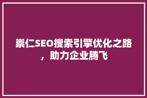 崇仁SEO搜索引擎优化之路，助力企业腾飞