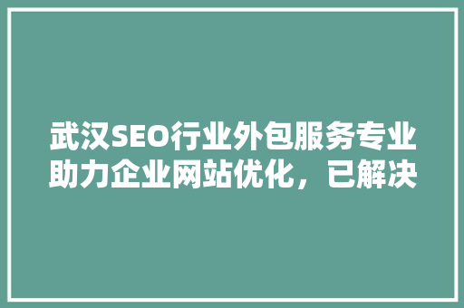 武汉SEO行业外包服务专业助力企业网站优化，已解决众多企业难题