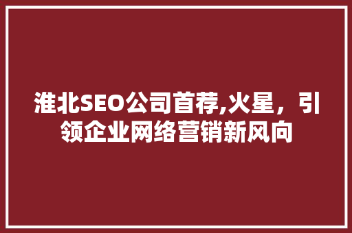 淮北SEO公司首荐,火星，引领企业网络营销新风向