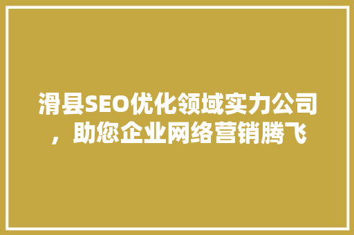 滑县SEO优化领域实力公司，助您企业网络营销腾飞