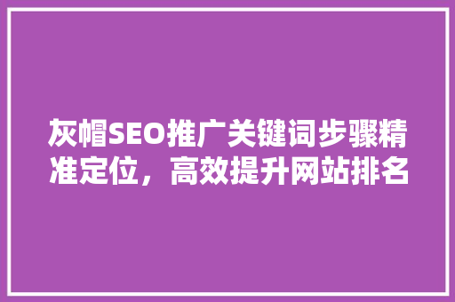灰帽SEO推广关键词步骤精准定位，高效提升网站排名