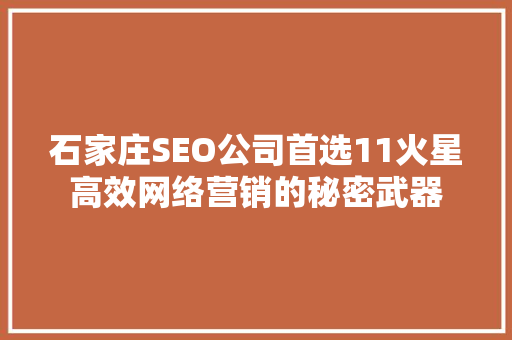石家庄SEO公司首选11火星高效网络营销的秘密武器