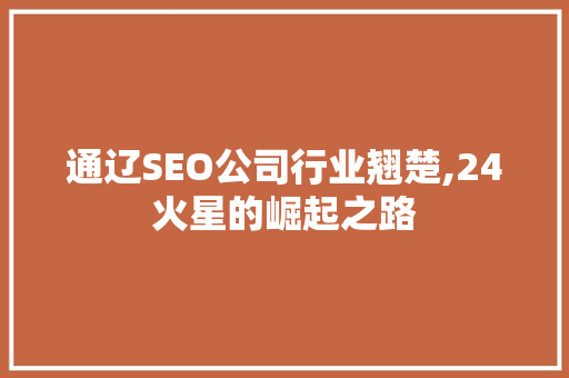 通辽SEO公司行业翘楚,24火星的崛起之路