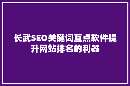 长武SEO关键词互点软件提升网站排名的利器