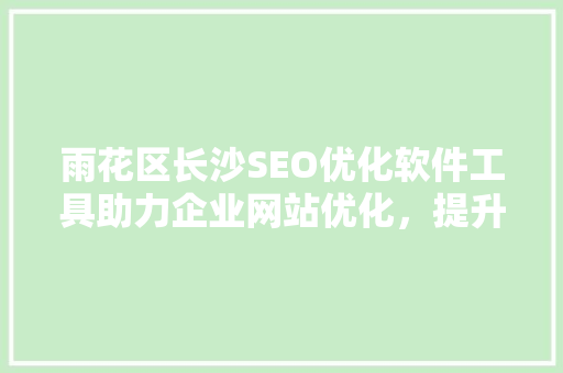 雨花区长沙SEO优化软件工具助力企业网站优化，提升在线竞争力