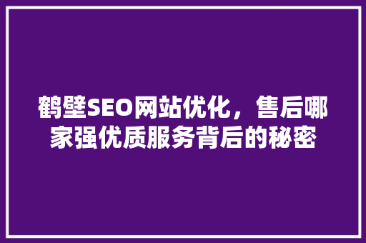 鹤壁SEO网站优化，售后哪家强优质服务背后的秘密