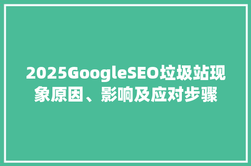 2025GoogleSEO垃圾站现象原因、影响及应对步骤