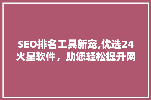 SEO排名工具新宠,优选24火星软件，助您轻松提升网站排名