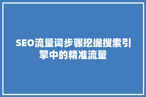 SEO流量词步骤挖掘搜索引擎中的精准流量