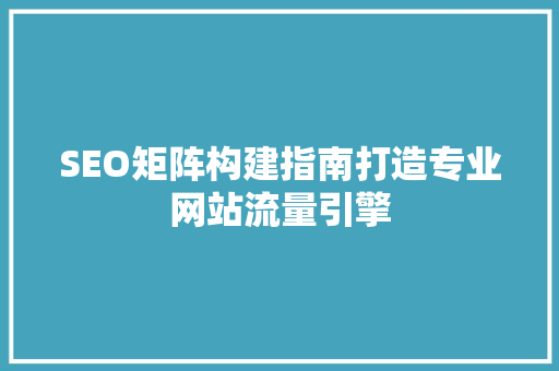 SEO矩阵构建指南打造专业网站流量引擎