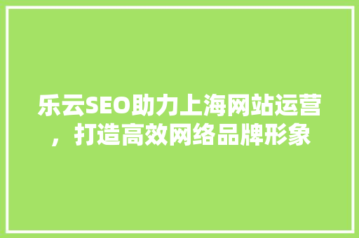 乐云SEO助力上海网站运营，打造高效网络品牌形象