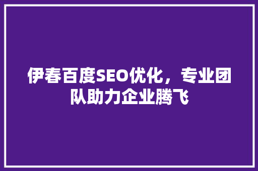 伊春百度SEO优化，专业团队助力企业腾飞