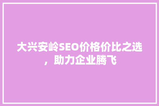 大兴安岭SEO价格价比之选，助力企业腾飞