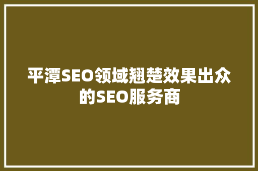 平潭SEO领域翘楚效果出众的SEO服务商