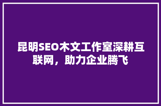 昆明SEO木文工作室深耕互联网，助力企业腾飞
