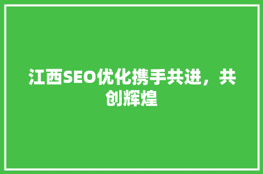 江西SEO优化携手共进，共创辉煌