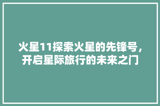 火星11探索火星的先锋号，开启星际旅行的未来之门