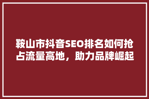 鞍山市抖音SEO排名如何抢占流量高地，助力品牌崛起