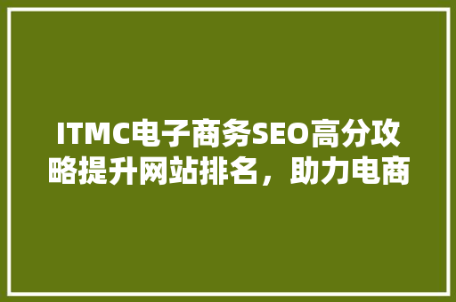 ITMC电子商务SEO高分攻略提升网站排名，助力电商腾飞