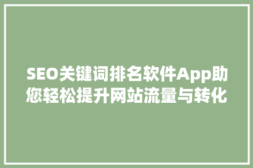 SEO关键词排名软件App助您轻松提升网站流量与转化率