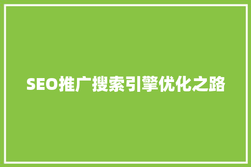 SEO推广搜索引擎优化之路