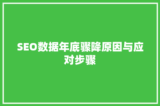 SEO数据年底骤降原因与应对步骤