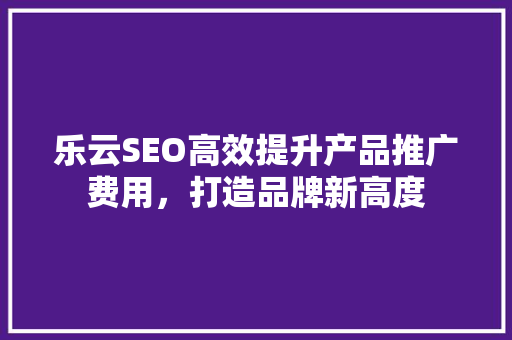 乐云SEO高效提升产品推广费用，打造品牌新高度