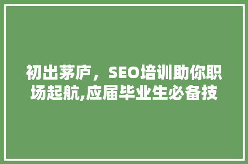 初出茅庐，SEO培训助你职场起航,应届毕业生必备技能