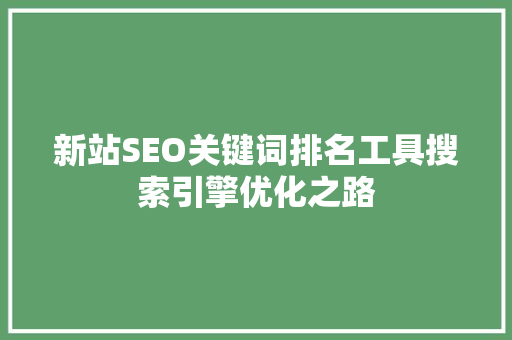 新站SEO关键词排名工具搜索引擎优化之路