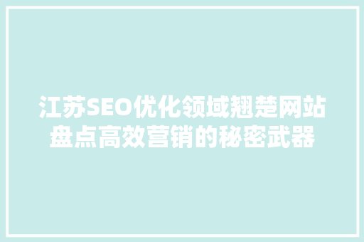 江苏SEO优化领域翘楚网站盘点高效营销的秘密武器