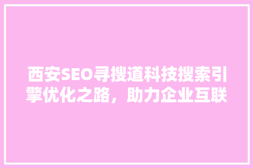 西安SEO寻搜道科技搜索引擎优化之路，助力企业互联网营销腾飞