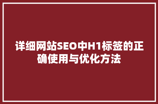 详细网站SEO中H1标签的正确使用与优化方法