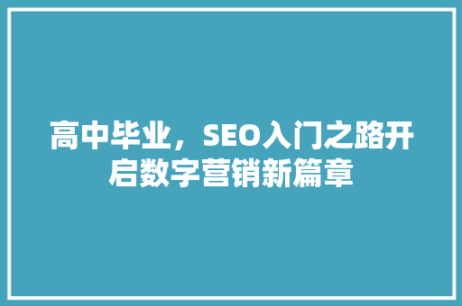 高中毕业，SEO入门之路开启数字营销新篇章