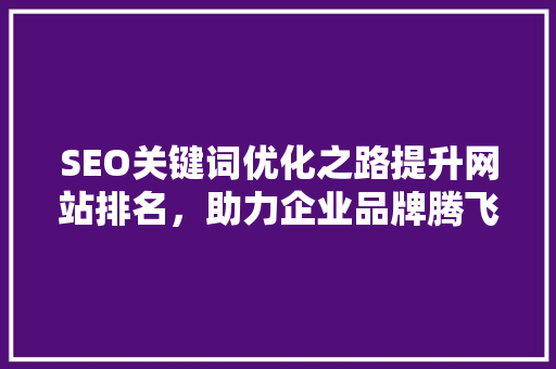 SEO关键词优化之路提升网站排名，助力企业品牌腾飞