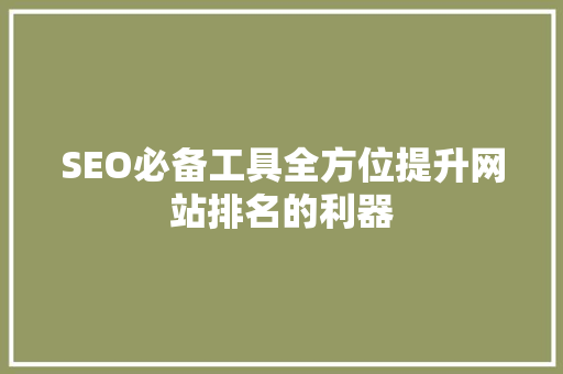SEO必备工具全方位提升网站排名的利器