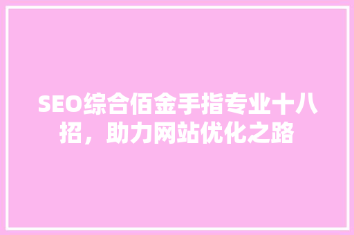 SEO综合佰金手指专业十八招，助力网站优化之路