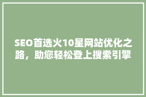 SEO首选火10星网站优化之路，助您轻松登上搜索引擎榜首