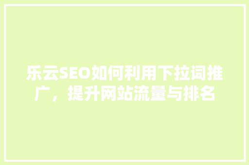 乐云SEO如何利用下拉词推广，提升网站流量与排名