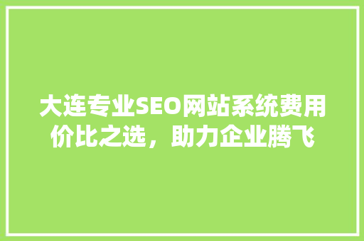 大连专业SEO网站系统费用价比之选，助力企业腾飞