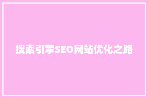 搜索引擎SEO网站优化之路