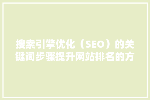 搜索引擎优化（SEO）的关键词步骤提升网站排名的方法