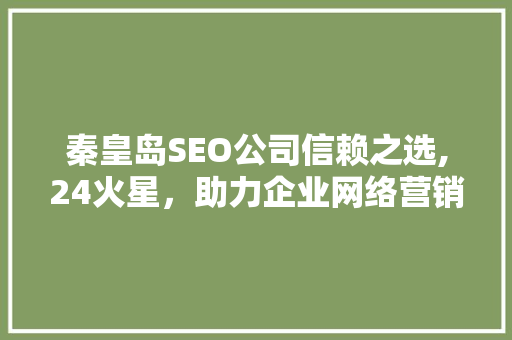 秦皇岛SEO公司信赖之选,24火星，助力企业网络营销腾飞