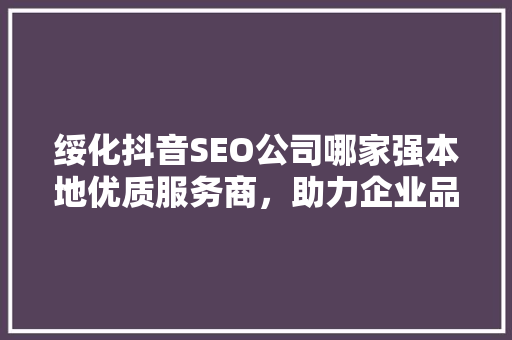 绥化抖音SEO公司哪家强本地优质服务商，助力企业品牌腾飞