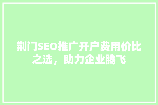 荆门SEO推广开户费用价比之选，助力企业腾飞