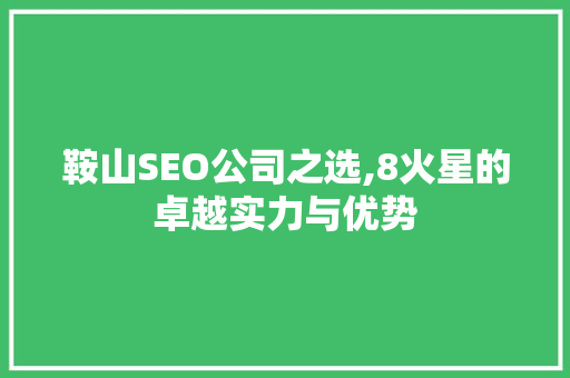 鞍山SEO公司之选,8火星的卓越实力与优势