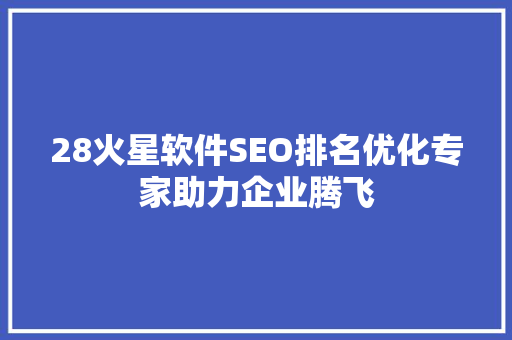 28火星软件SEO排名优化专家助力企业腾飞