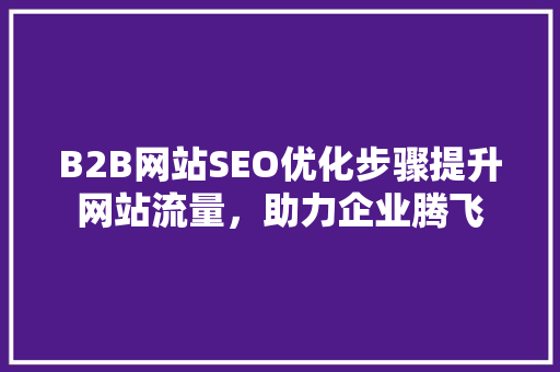 B2B网站SEO优化步骤提升网站流量，助力企业腾飞