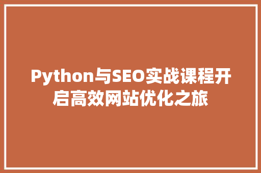 Python与SEO实战课程开启高效网站优化之旅