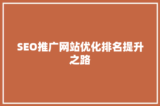 SEO推广网站优化排名提升之路