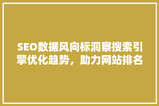 SEO数据风向标洞察搜索引擎优化趋势，助力网站排名提升